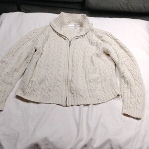 CC Hughes women's XL off white zippered sweater